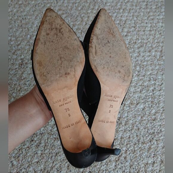 kate spade gold buckle suede leather slingback pump size 7.5B - Picture 13 of 13